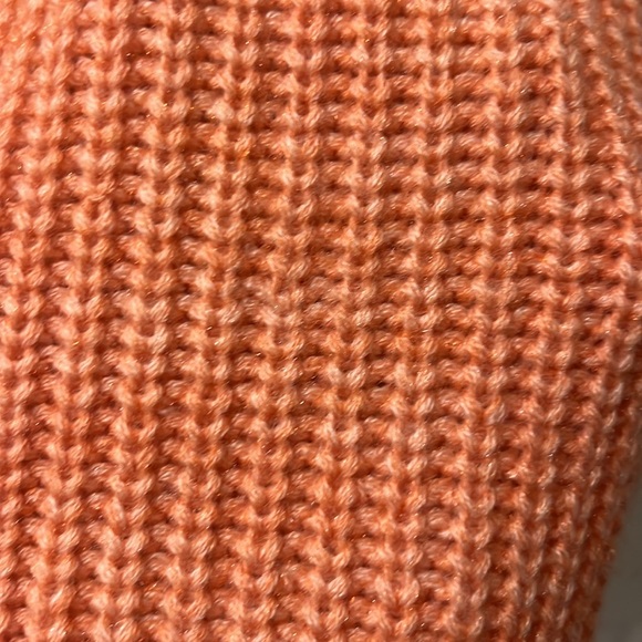 New chunky sparkling Peach Bellini cable knit crew neck sweater - Picture 5 of 9